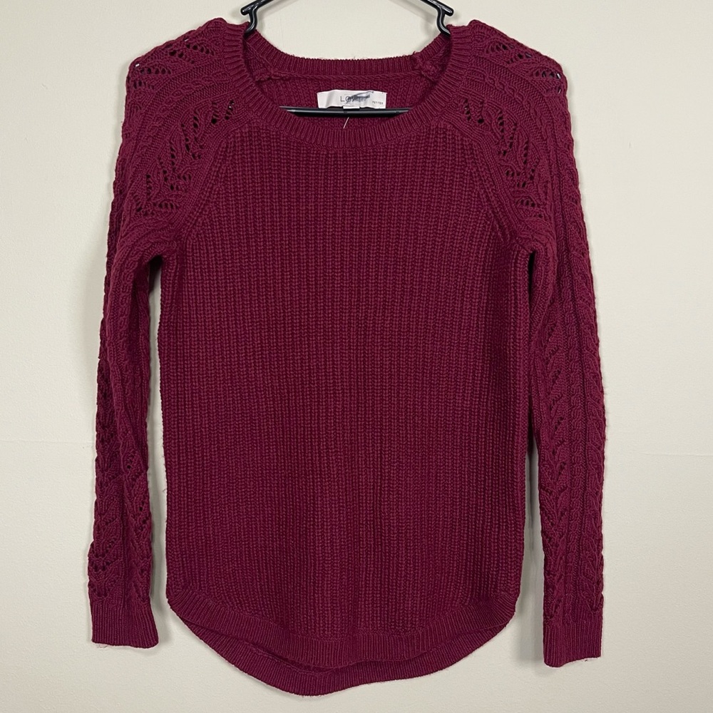 NWT LOFT maroon red sweater XXS petite
